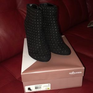 NIB Silver Studded Black Suede Booties Sz 12M🔥🔥